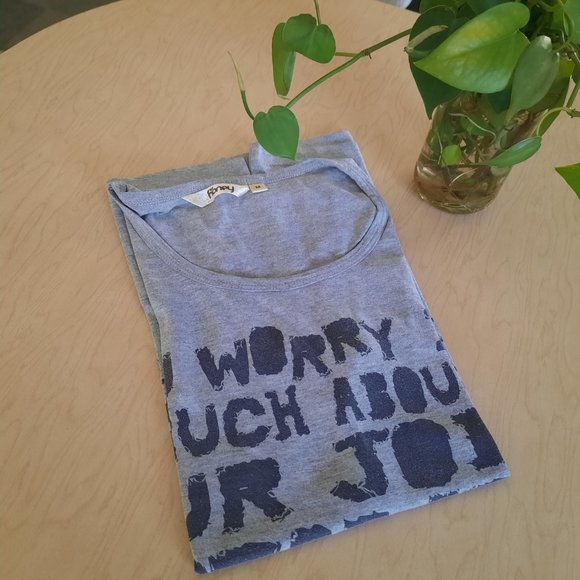 🌟FREE with purchase🌟Funny Career/Work Message Cotton Tee - Gray, Size S - Picture 2 of 16
